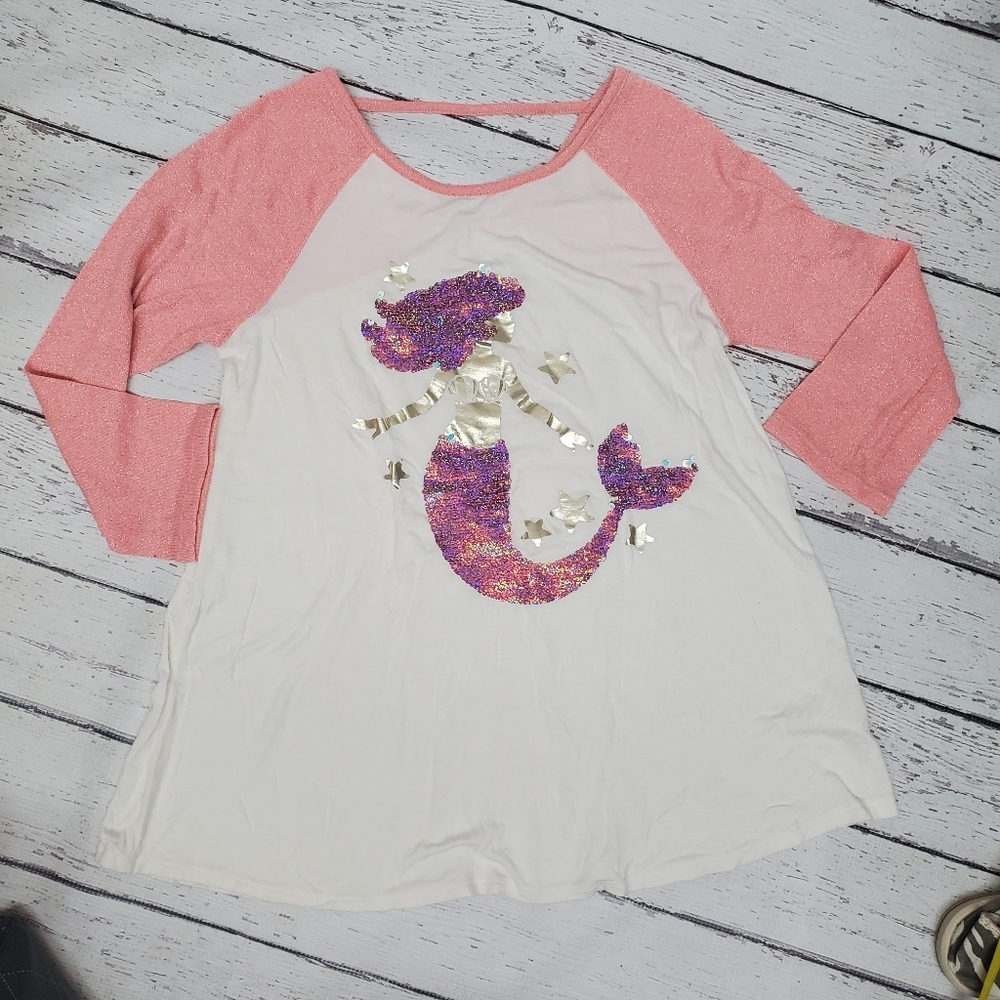 Justice for girls  top  sequence  flip mermaid
